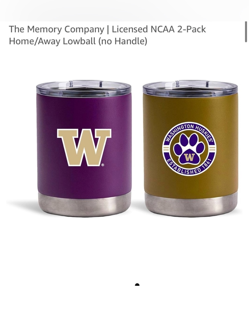 The Memory Company Washington Huskies 2-Pack Lowball Tumbler Set - Purple & Gold